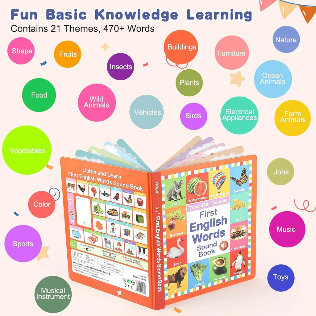 4 In 1 First English Word Talking Book Set For Kids