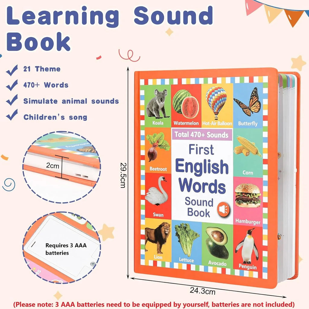 4 In 1 First English Word Talking Book Set For Kids