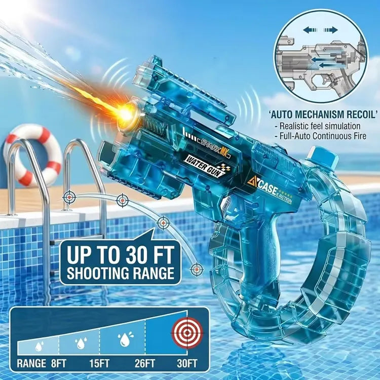 Automatic Squirt Gun Blaster 26-32ft Long Range LED Water Shooting Toy