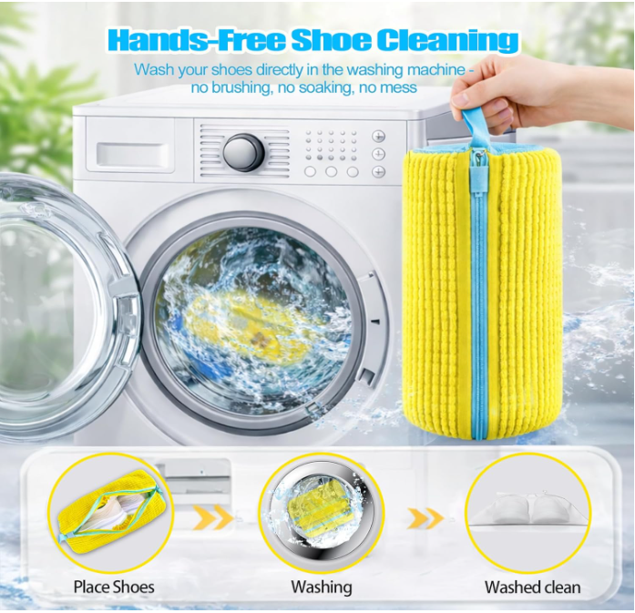 Shoe Washing Bags – 2-Pack | 360° Deep Clean | Protect Shoes & Washer