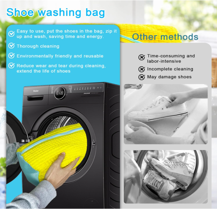 Shoe Washing Bags – 2-Pack | 360° Deep Clean | Protect Shoes & Washer