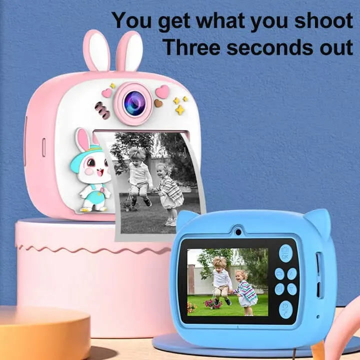 Digital Mini Camera for Kids That Can Prints with Bunny Theme Silicon Case | Fun Instant
