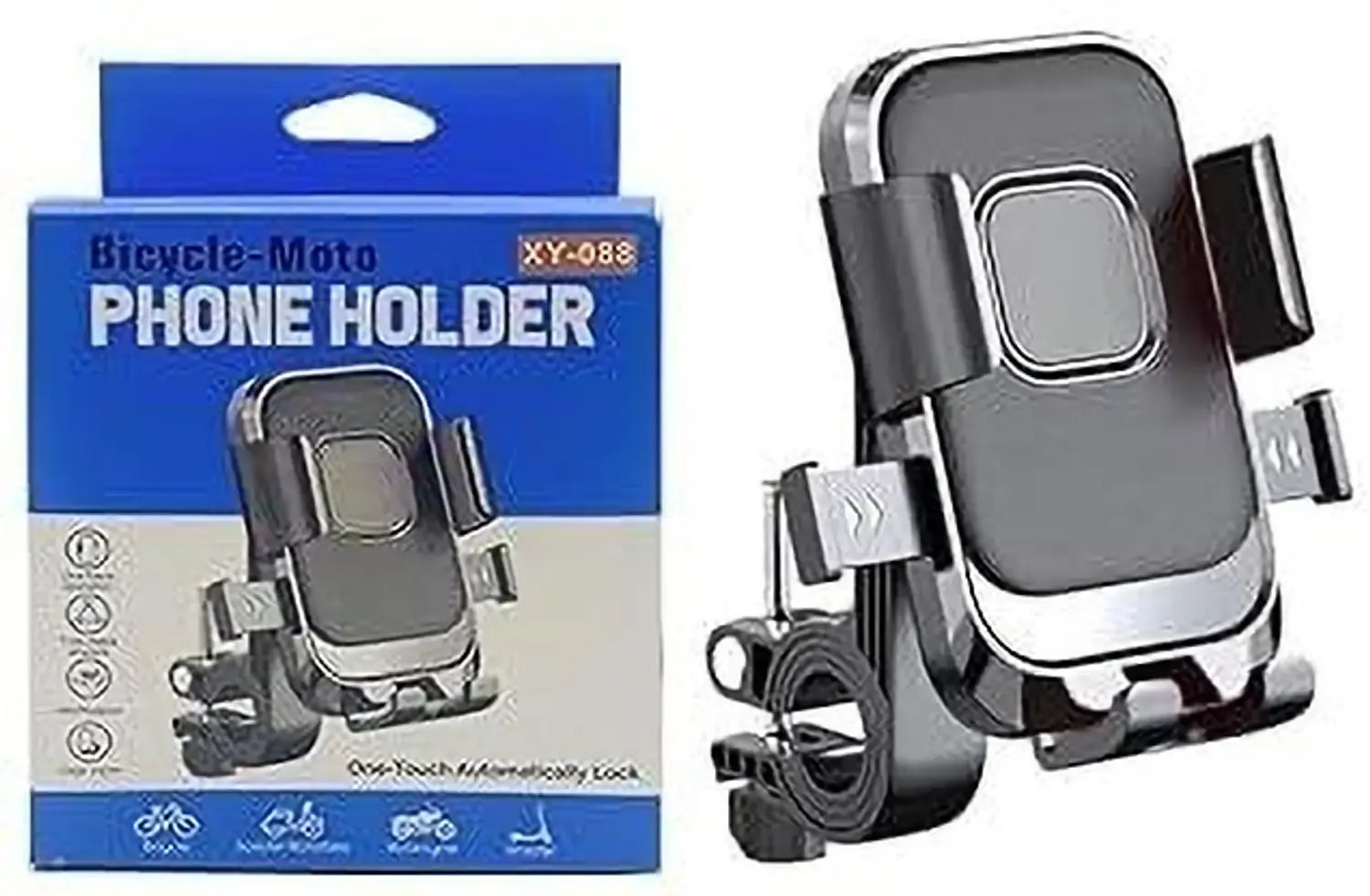 RGV XY88 Motorcycle Bike Phone Mobile Mount Holder Handlebar Fitting Bike Mobile Holder (Black)