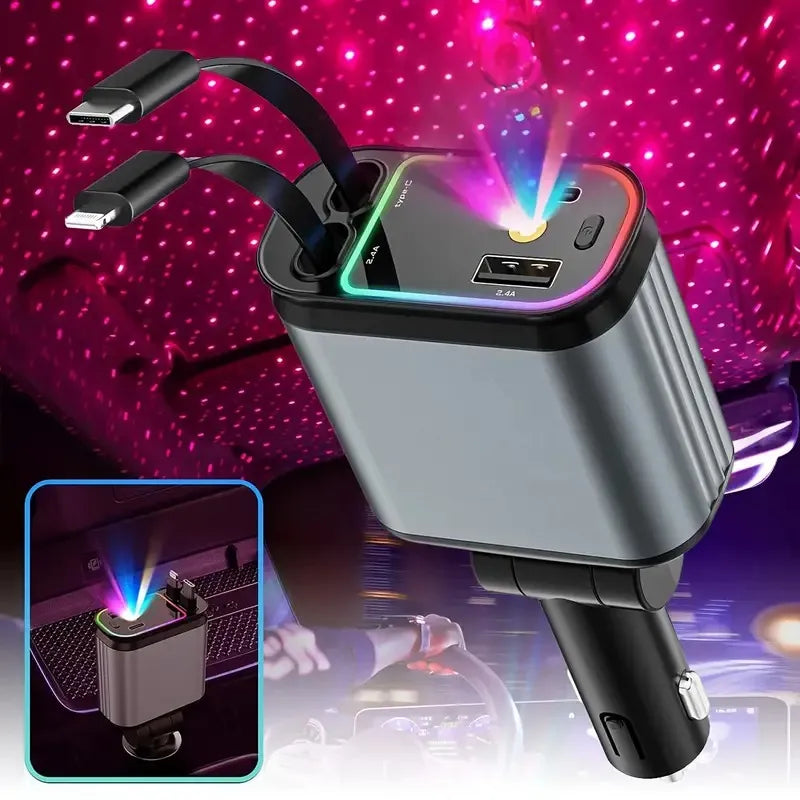 4-in-1 Starry Sky Projection Car Charger
