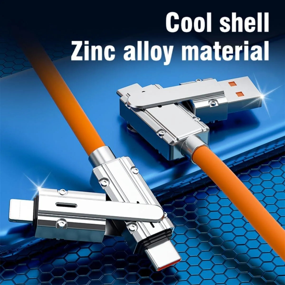 Two-to-Two Cable | 4-in-1 Multi-Purpose Super Fast Charging Type-C to Lightning Data Cable