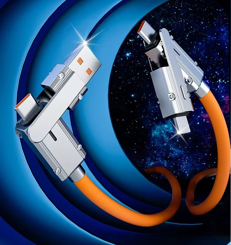 Two-to-Two Cable | 4-in-1 Multi-Purpose Super Fast Charging Type-C to Lightning Data Cable