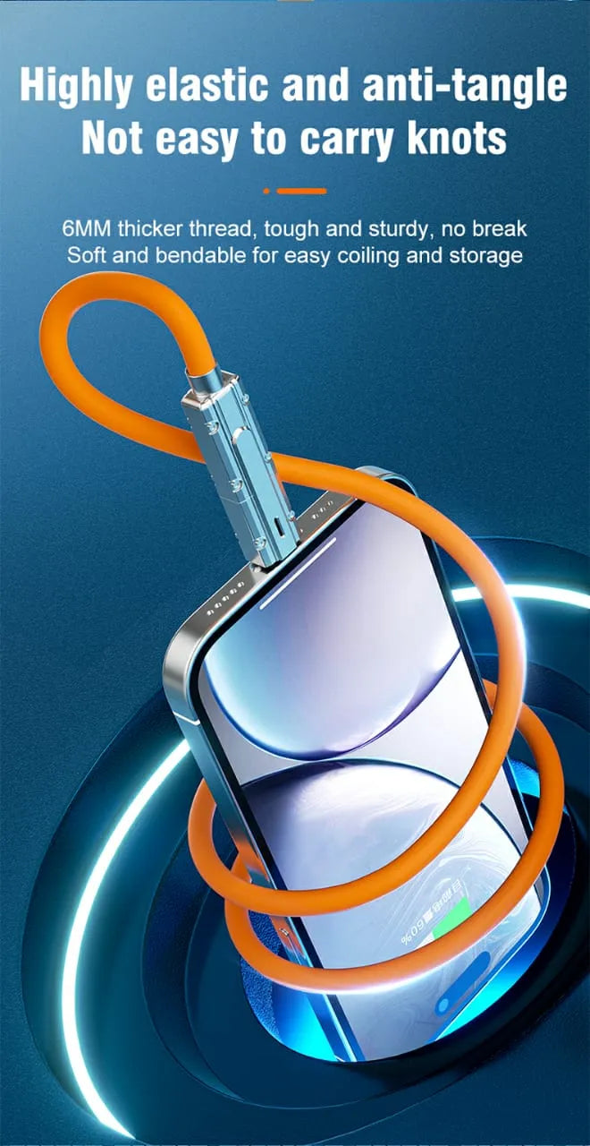 Two-to-Two Cable | 4-in-1 Multi-Purpose Super Fast Charging Type-C to Lightning Data Cable