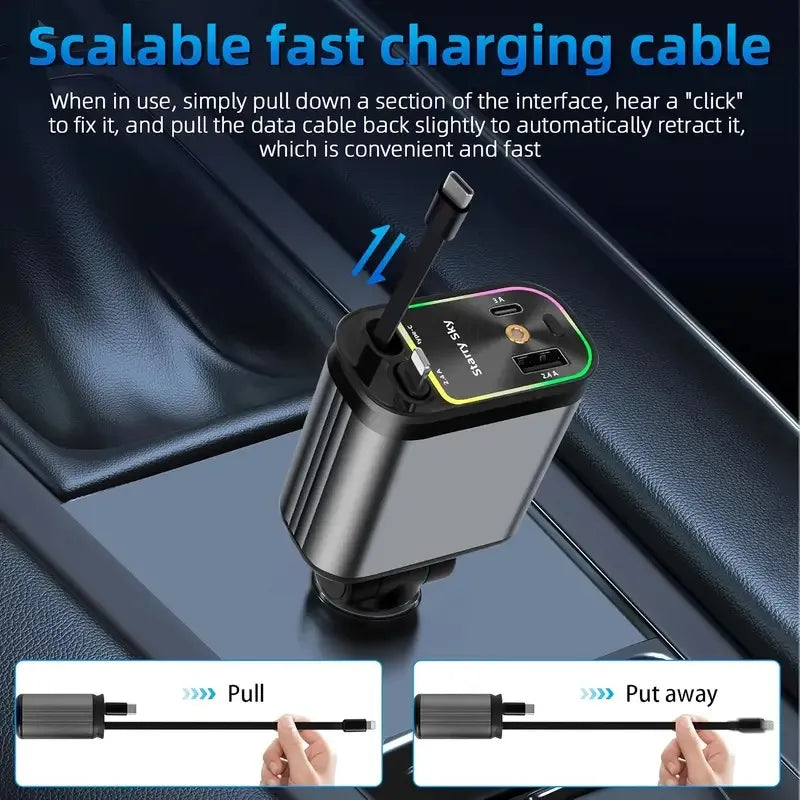 4-in-1 Starry Sky Projection Car Charger